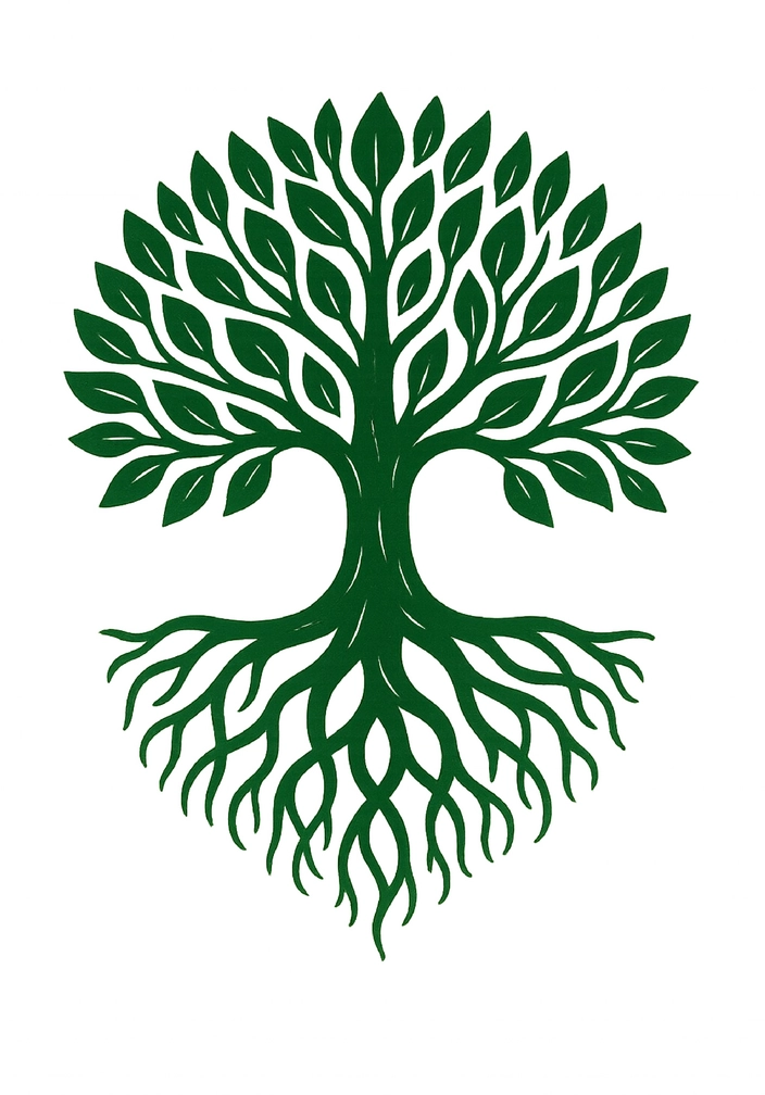 Tattoovorlage Baum des Lebens mit Wurzeln und Ästen