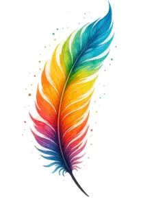 bunte-feder-mit-farbverlaeufen-tattoo-vorlage