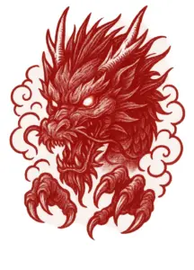 drachenkopf-leuchtende-augen-scharfe-krallen