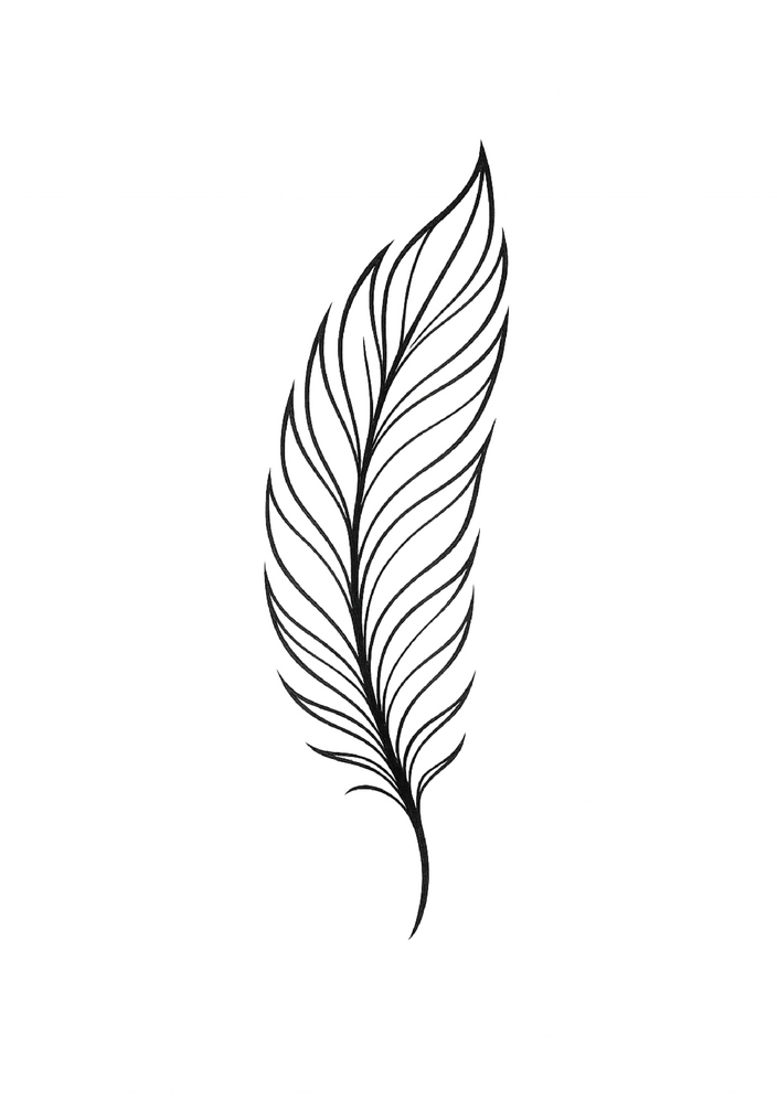 Tattoovorlage elegante Feder mit feinen Linien für Unterarm