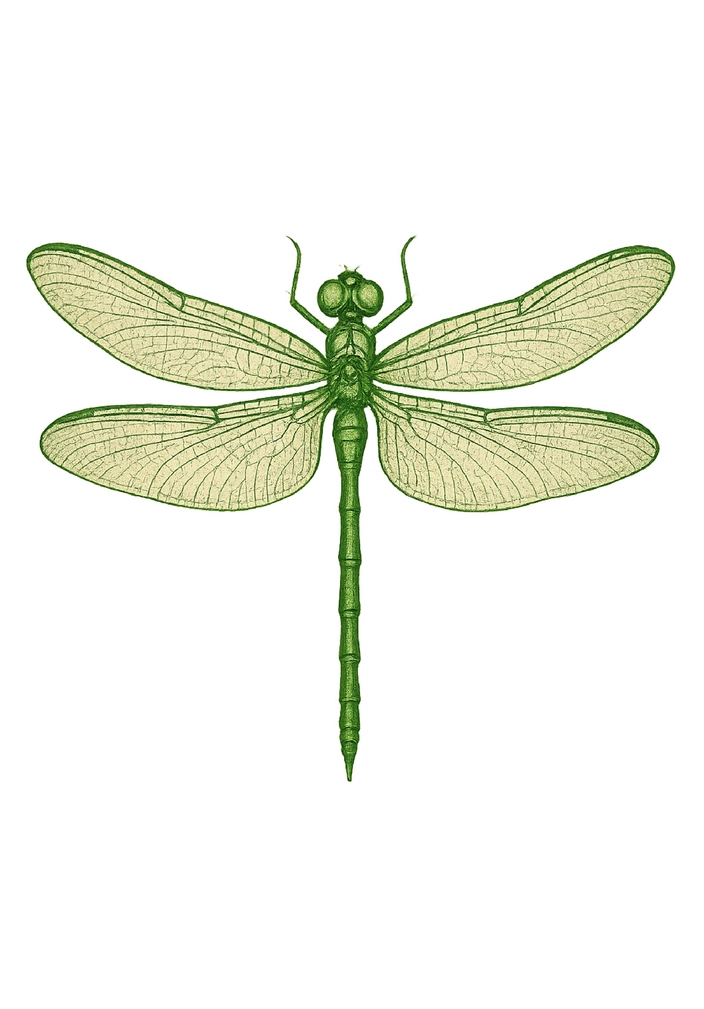 Tattoovorlage elegante Libelle mit durchsichtigen Flügeln
