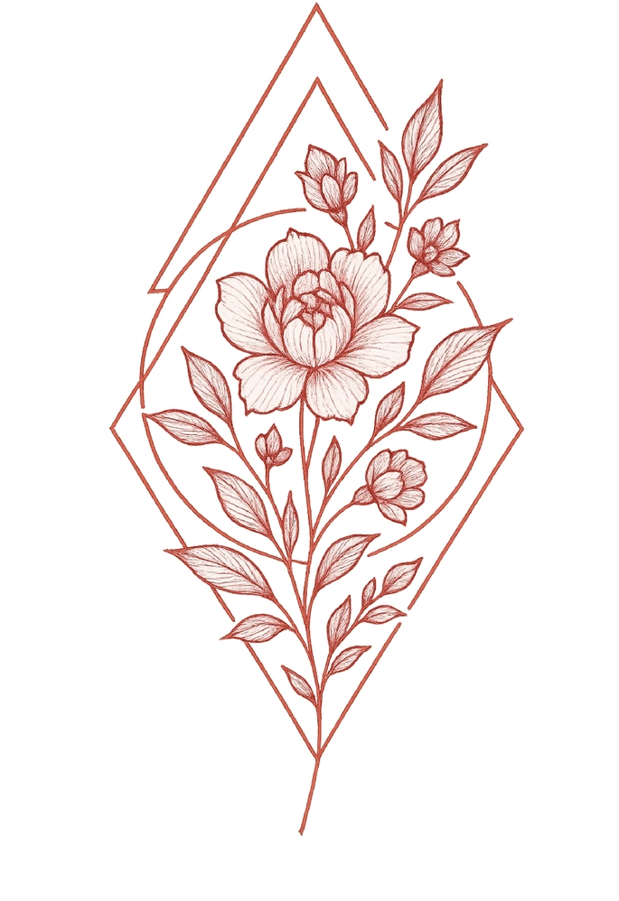 Tattoovorlage florales Design für Unterarm