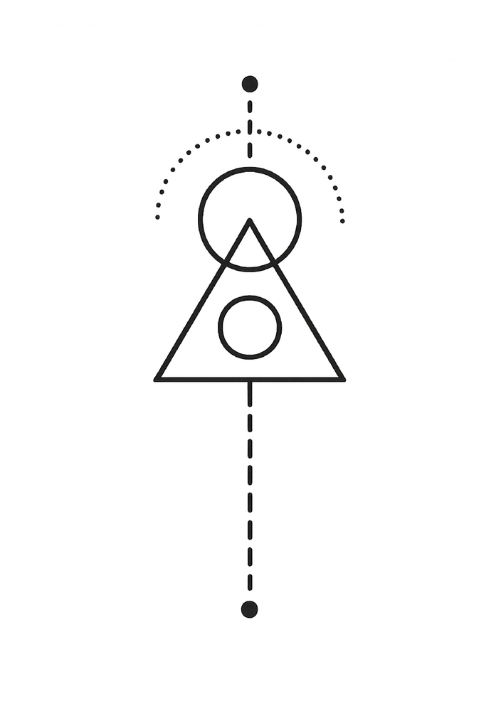 Tattoovorlage mit geometrischen Formen und Symbolen