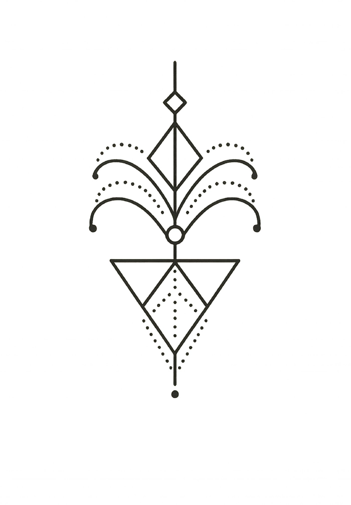 Tattoovorlage mit geometrischen Formen und Symmetrie