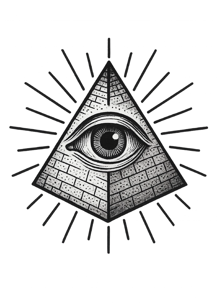 Tattoovorlage Geometrische Pyramide mit Allsehenden Auge
