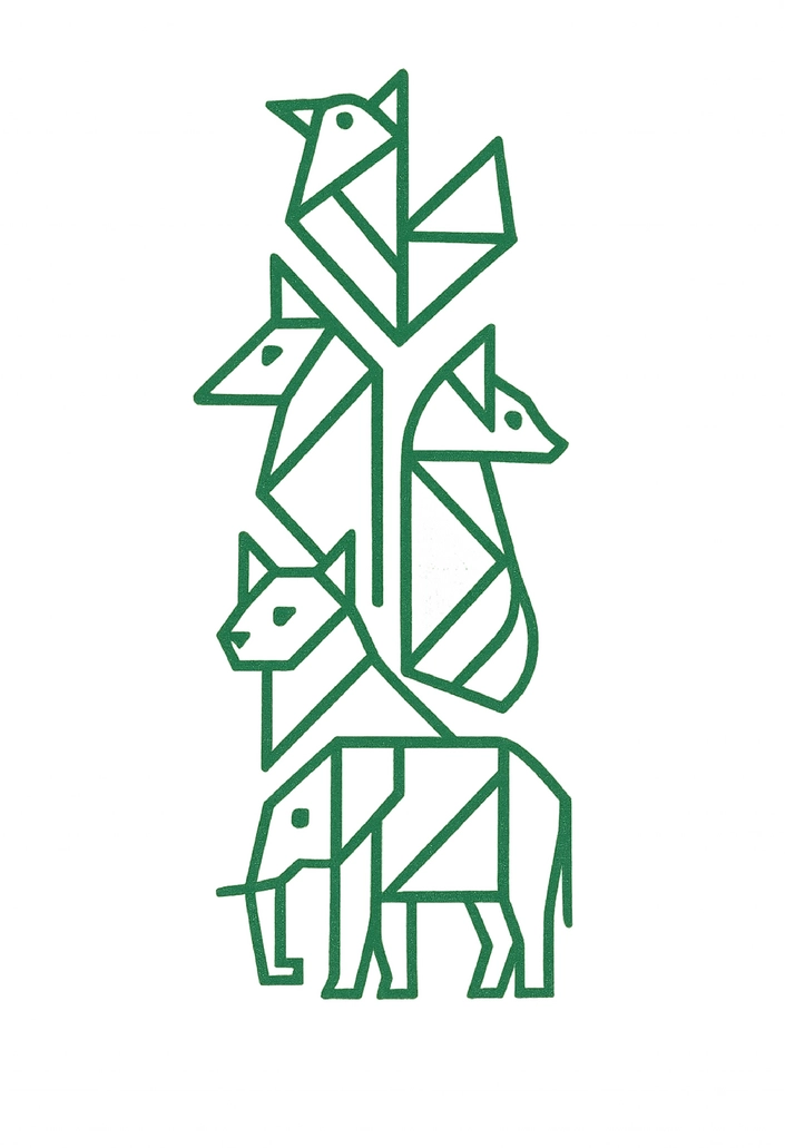 Tattoovorlage geometrische Tiermotive für Oberarm
