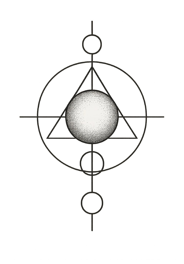 Tattoovorlage geometrisches Design mit kreisförmigen Elementen