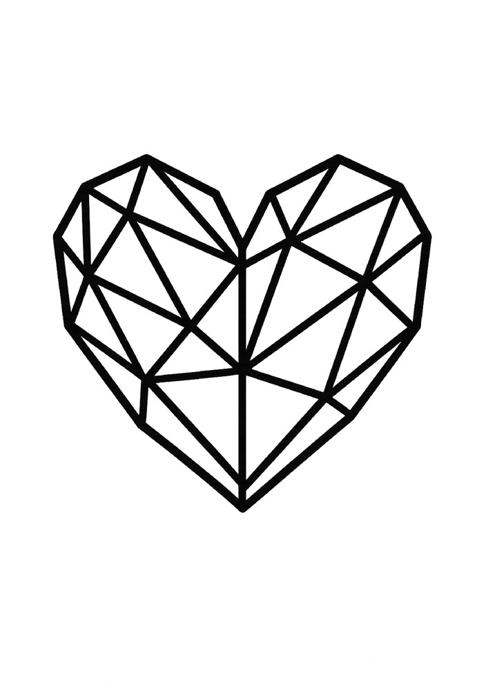 Tattoovorlage geometrisches Herz für kreative Designs