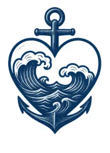 herz-mit-anker-und-wellen-tattoo-vorlage