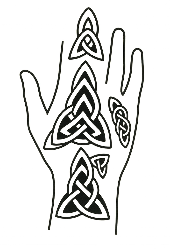 Tattoovorlage mit keltischen Knoten für die Hand
