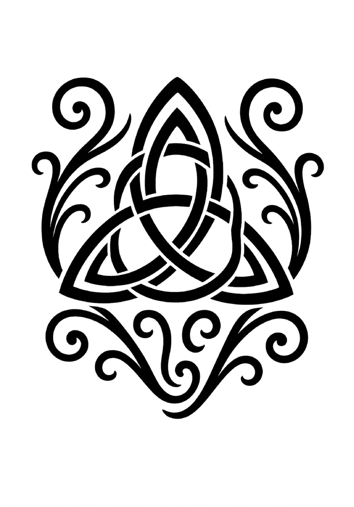 Tattoovorlage keltischer Knoten mit geschwungenen Linien für Oberarm