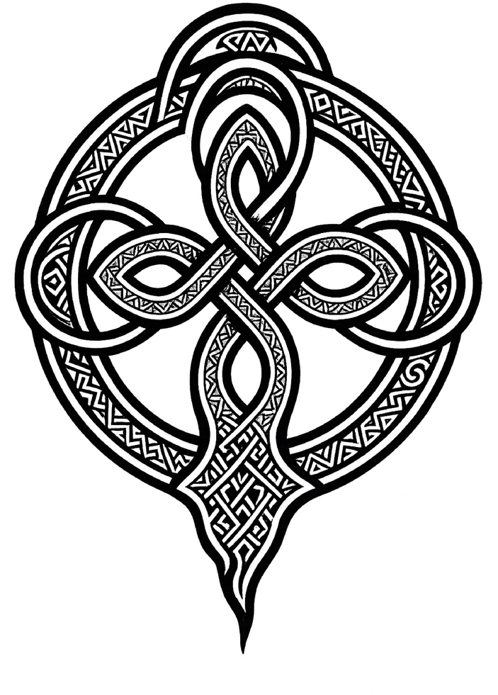 Tattoovorlage Keltischer Knoten mit Komplexen Mustern