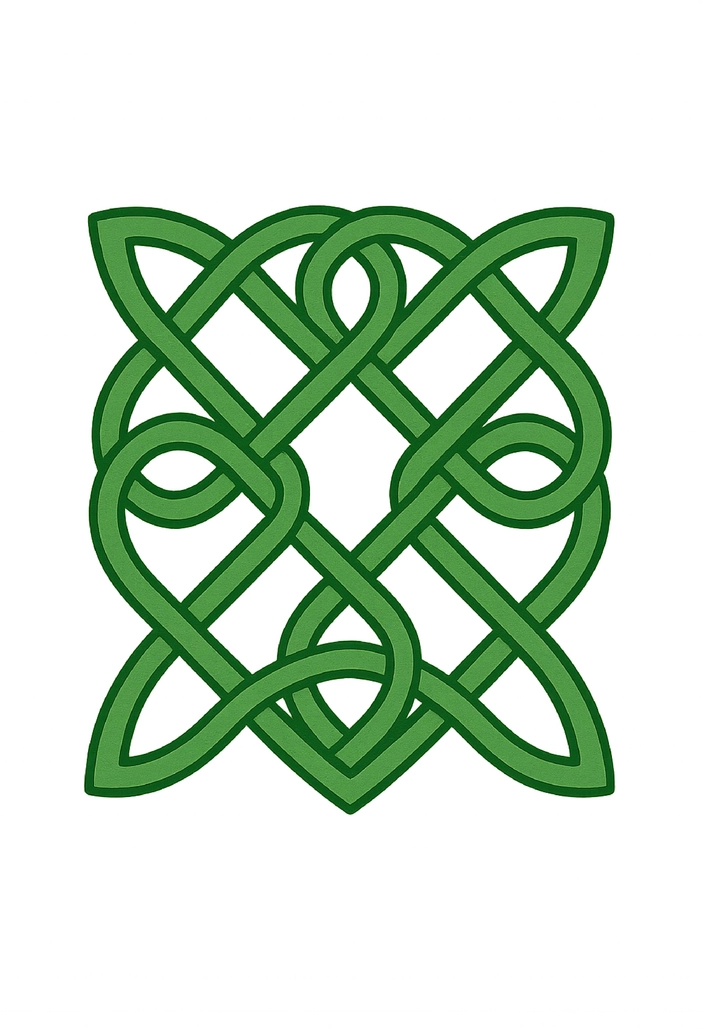 Tattoovorlage mit Keltischem Knoten-Muster in Grün