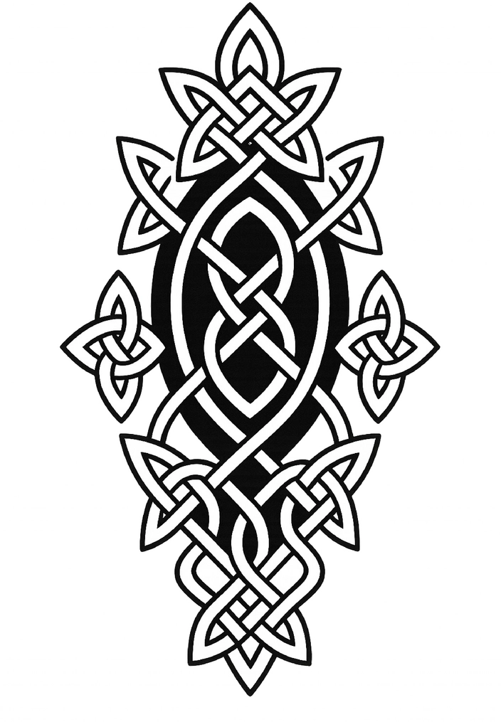 Tattoovorlage keltisches Knotenmuster mit symmetrischen Formen