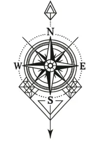 kompass-mit-geometrischen-mustern-tattoo-vorlage