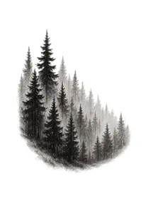 künstlerische-darstellung-eines-waldes-tattoo-vorlage