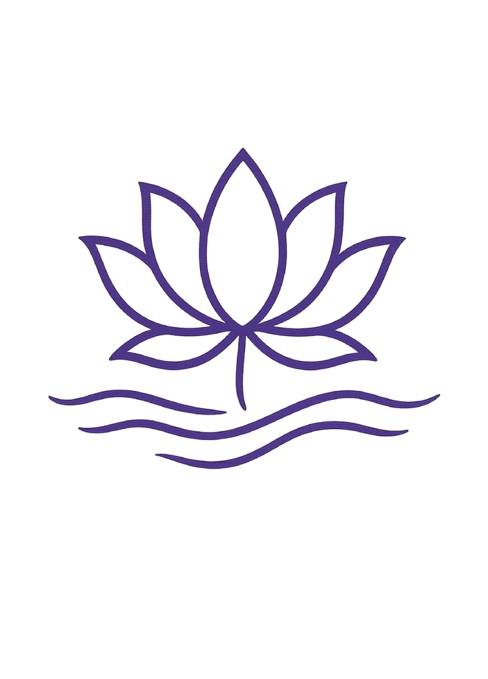 Tattoovorlage Lotusblume mit Wasserlinien für Ruhe und Spiritualität