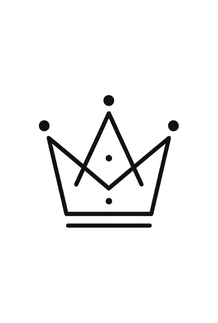 Tattoovorlage stilisierte Krone minimalistisch schwarz-weiß