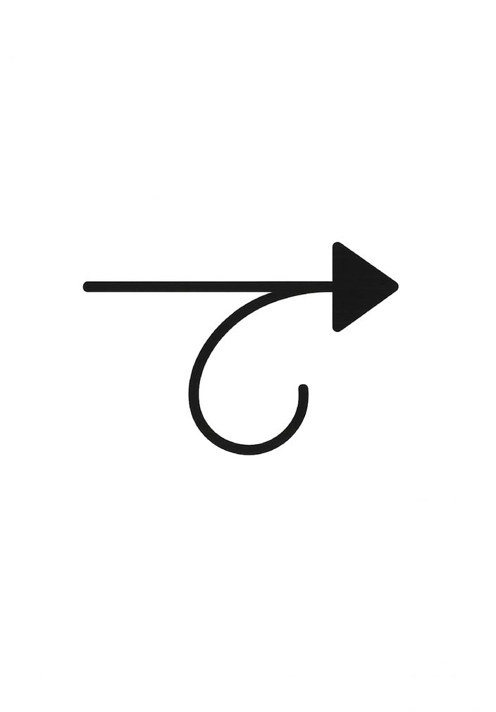 Tattoovorlage minimalistischer Pfeil mit Bewegungssymbolik
