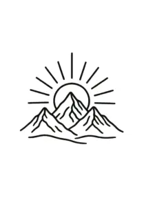 minimalistisches-bergmotiv-mit-sonnenaufgang