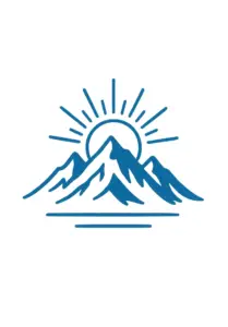 minimalistisches-bergmotiv-mit-sonnenaufgang-in-blau
