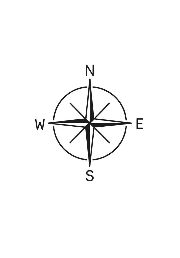 Tattoovorlage minimalistisches Kompassdesign für Männer
