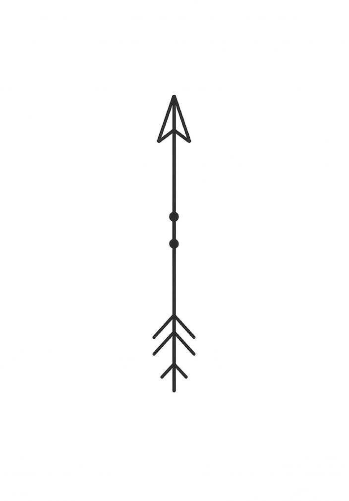 Tattoovorlage minimalistischer Pfeil mit Symmetrie