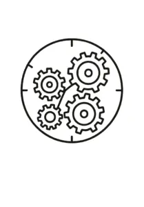 minimalistisches-uhrwerk-mit-zahnrädern-tattoo-wade-unterschenkel