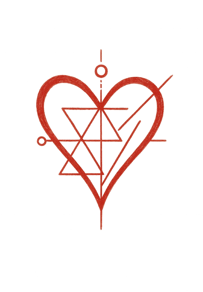 Tattoovorlage modernes Herz mit geometrischen Elementen
