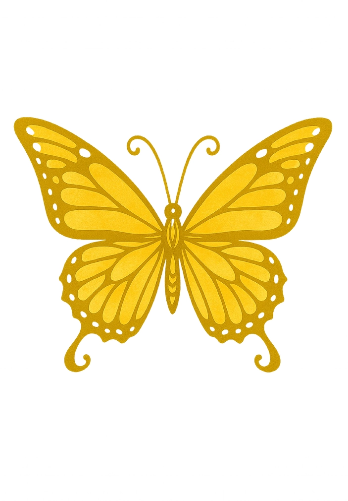 Tattoovorlage Schmetterling in Gelb für Oberarm
