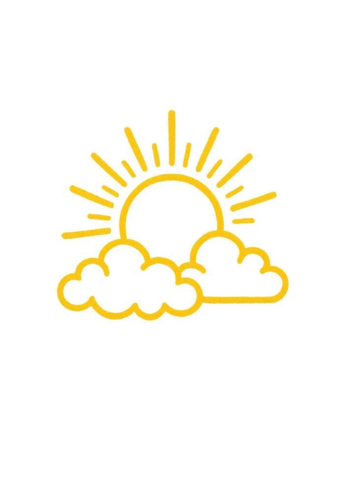 Tattoovorlage Sonne und Wolken für Finger