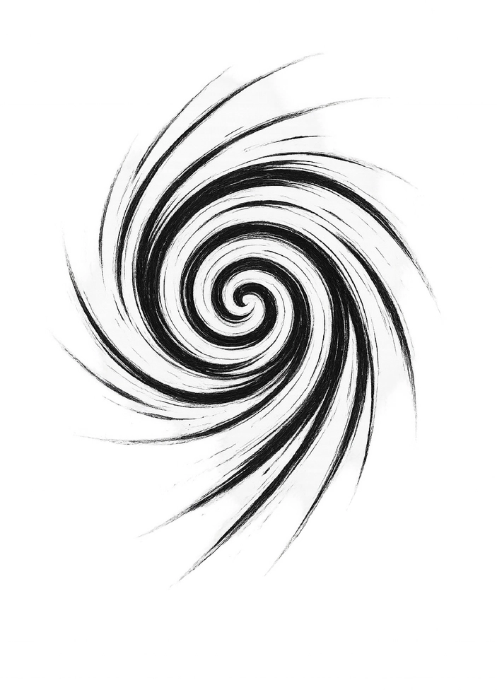 Tattoovorlage Spirale mit dynamischen Linien für Oberarm