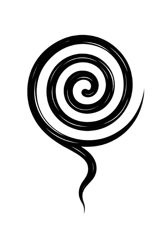 Tattoovorlage Spirale Minimalistisch Schwarz-Weiß