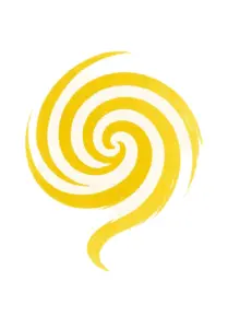 spiralförmiges-gelbes-tattoo-motiv-fuer-bauch