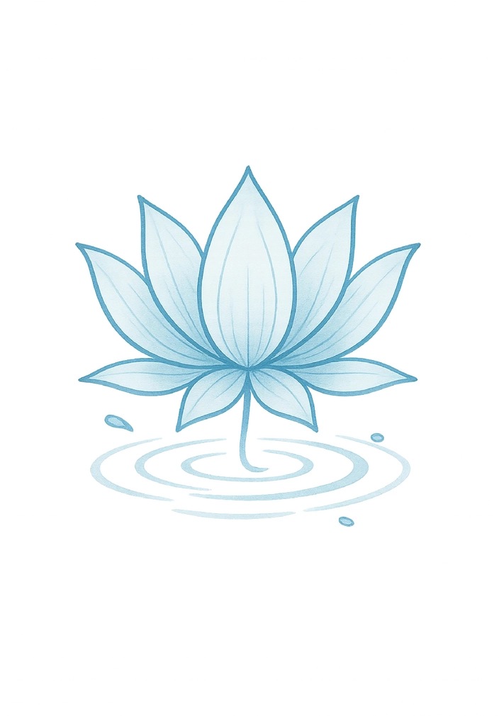 Tattoovorlage stilisierte Lotusblume auf Wasserhintergrund