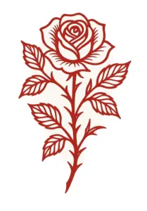 stilisiert-rose-mit-blaettern-unterarm-tattoo