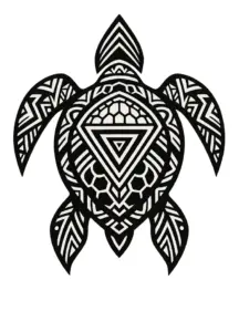 stilisiert-schildkroete-mit-geometrischen-mustern