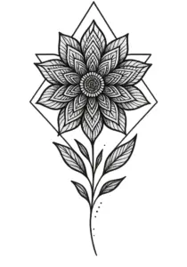 stilisierte-blume-geometrische-muster-feine-linien