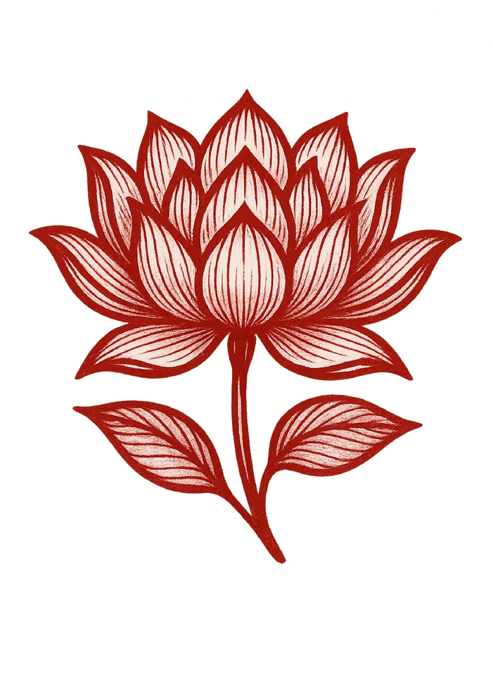 Tattoovorlage stilisierte Lotusblume für Frauen