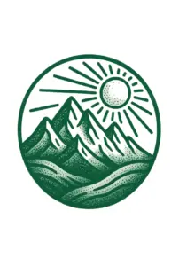 stilisierten-berglandschaft-mit-sonne-tattoo-vorlage