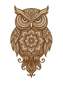 stilisierten-eule-mandala-muster-tattoo-steissbein-braun