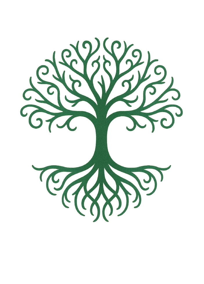 Stilisiertes Baum Tattoo Vorlage für Oberarm