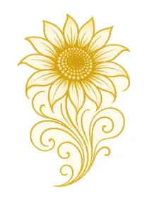 tattoovorlage-abstrahierte-sonnenblume-mit-grossen-bluetenblaettern