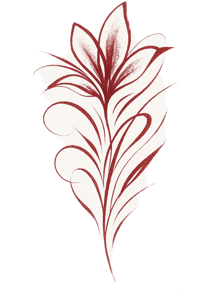Tattoovorlage mit abstrakter Blüte und floralen Elementen