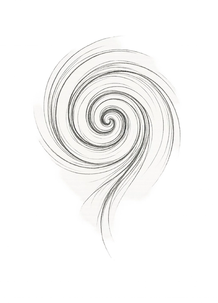 Tattoovorlage abstrakte Spirale mit feinen Linien