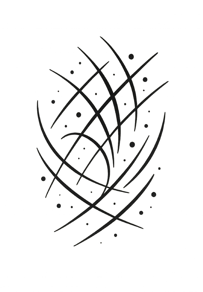 Tattoovorlage mit abstraktem Design aus Linien und Punkten