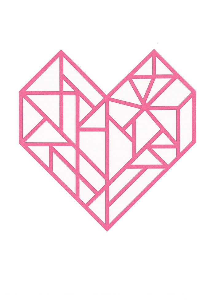 Tattoovorlage abstraktes Herz aus geometrischen Formen