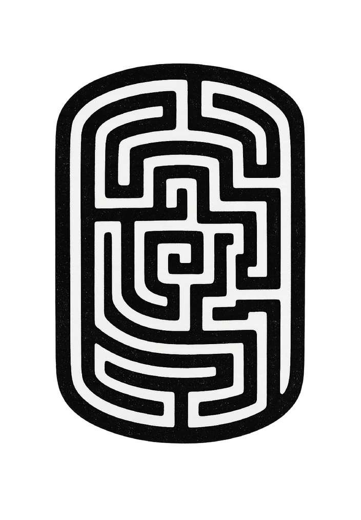 Tattoovorlage abstraktes Labyrinth Schwarz-Weiß