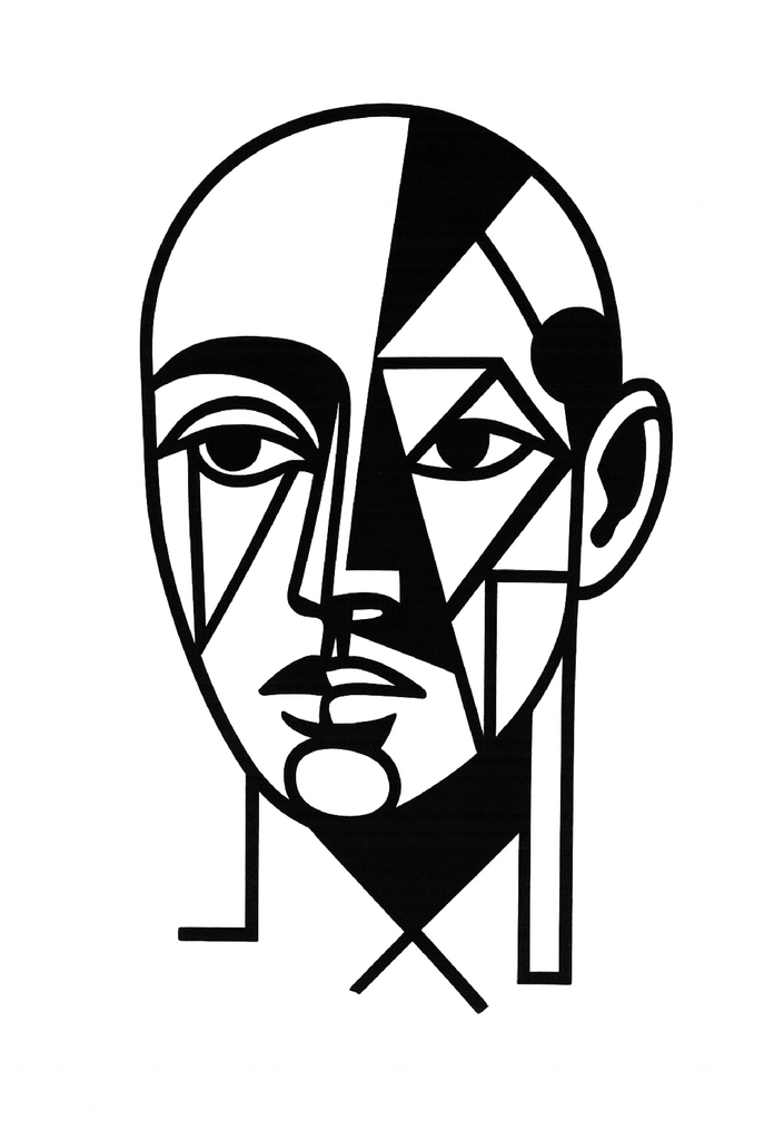 Tattoovorlage Abstraktes Porträt mit Geometrischen Formen