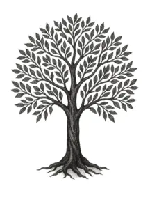 tattoovorlage-baum-ausladende-aeste-und-blaetter-nacken-hals